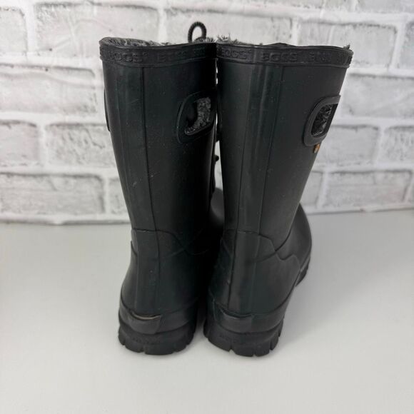 Bogs Amanda Plush Rain Boots Waterproof Black Size 6 - Picture 4 of 8